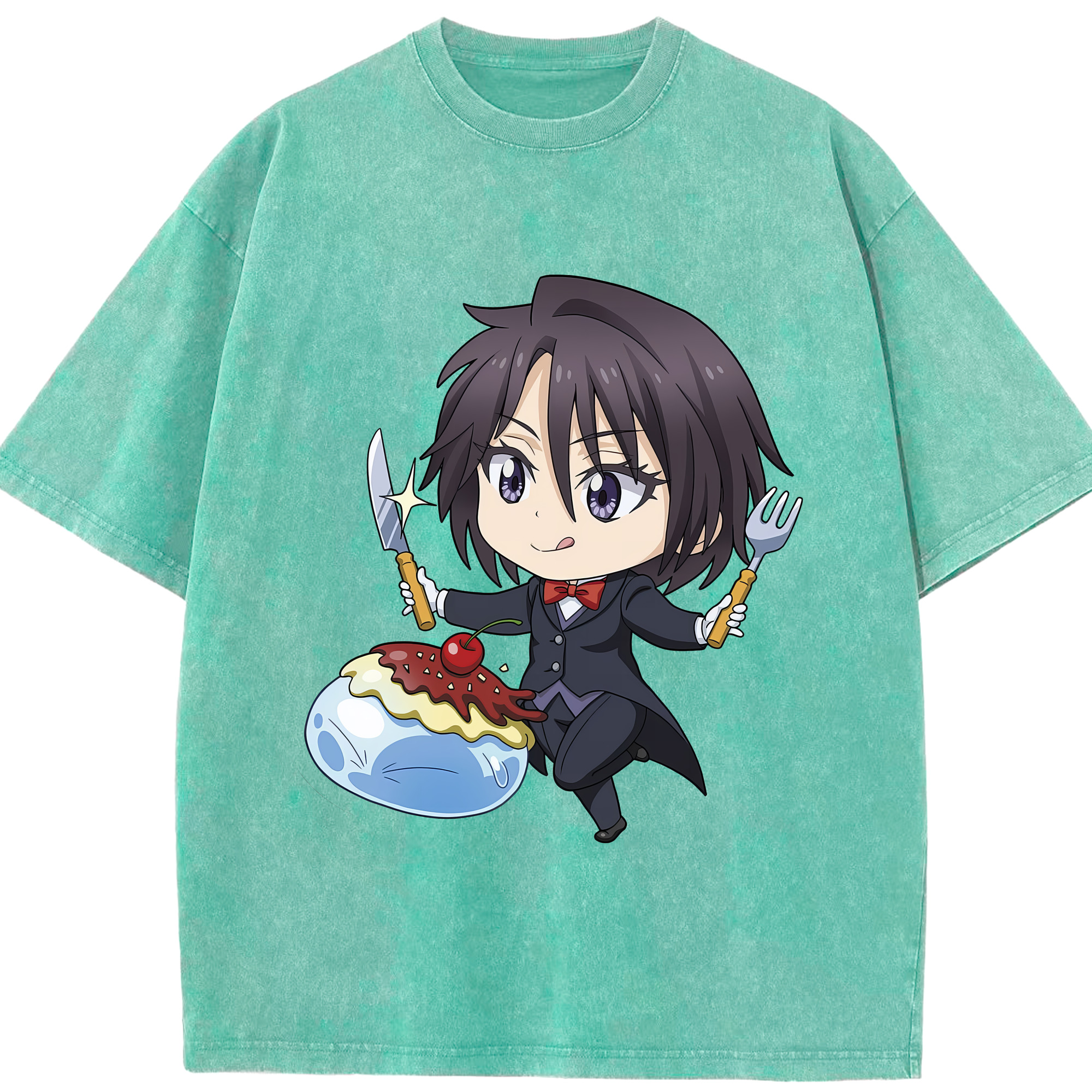 （画像用） 転スラ Regarding Reincarnated to Slime 綿100% ヴィンテージ風 半袖Tシャツ（フロントプリント）